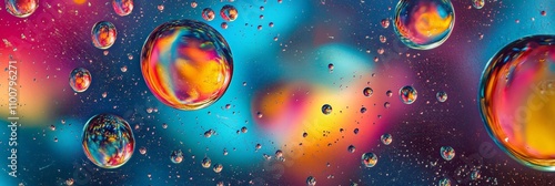 Wallpaper Mural Colorful abstract background with oil drops in water. Oil drops on water surface. Torontodigital.ca