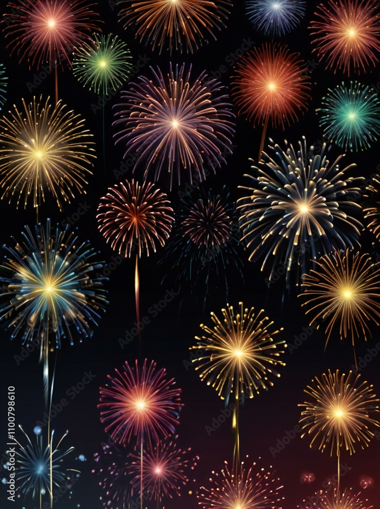 Fototapeta premium fireworks on the black
