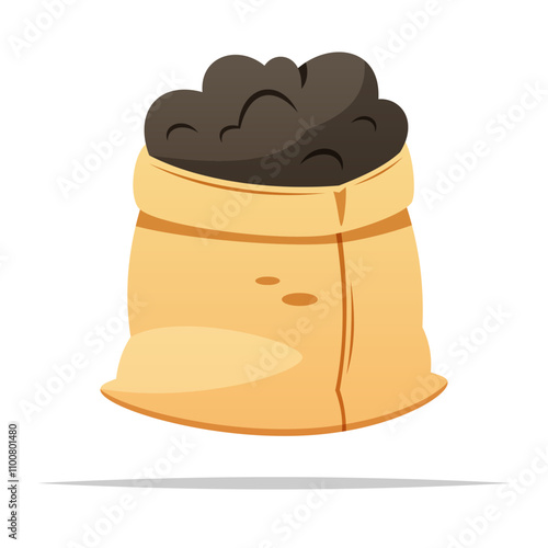 Bag sack of wool vector isolated illustration