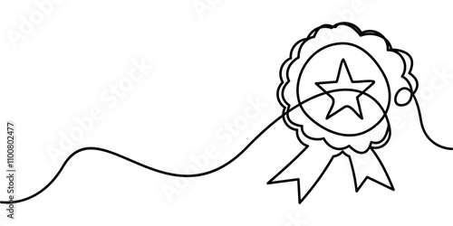 continuous line drawing of prize charter symbol. abstract line art illustration