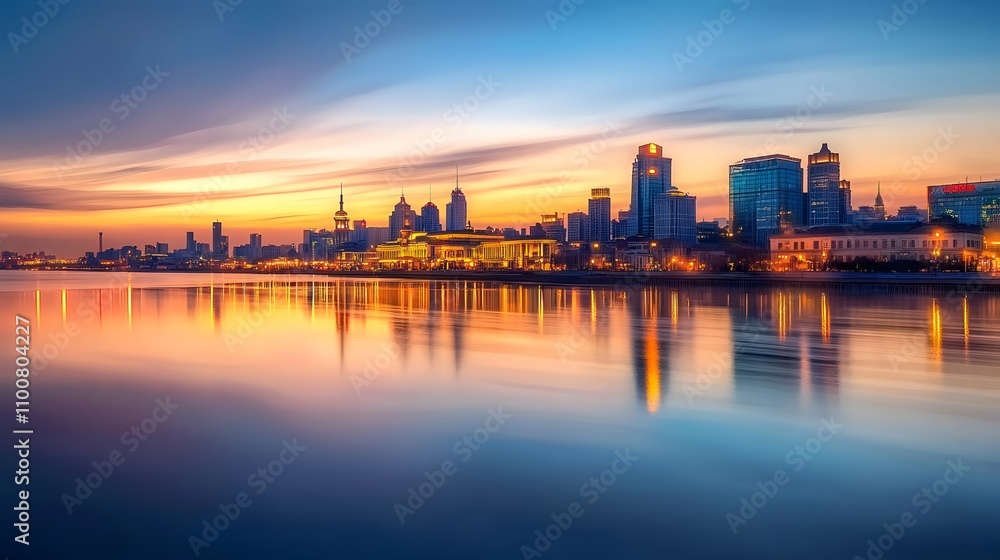 Fototapeta premium sunrise over the city