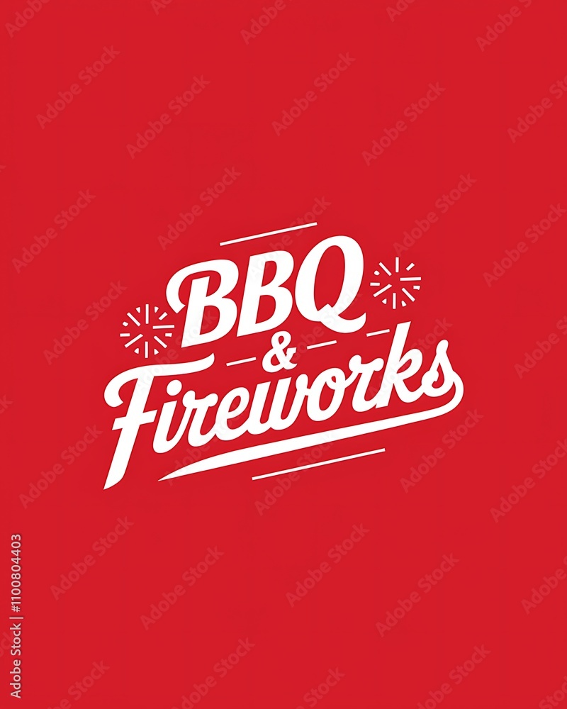 Fototapeta premium Barbecue And Fireworks Summer Event Design