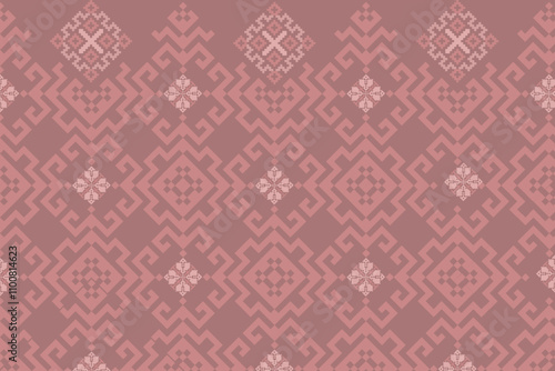 Art Abstract with Pixel Art Designs. Traditional Cross Stitch needlework. Geometric Ethnic Pattern, Embroidery, Textile Ornamental, Fabric, Hand Stitch Pattern, Cultural Stitching Pixel Art