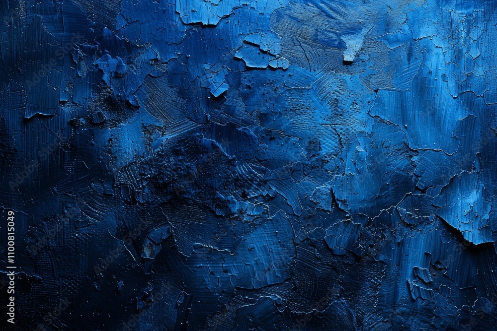Fototapeta premium Abstract Blue Grunge Night Texture - Cracked, Distressed, Rough Surface