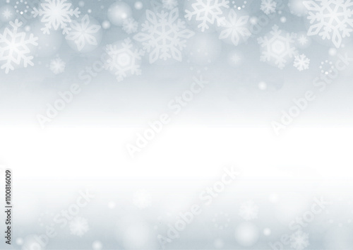 幻想的なグレーの雪の結晶背景