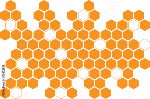 abstract simple orange honeycomb pattern can be used background.