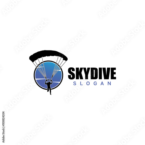 Skydiving logo design vector template