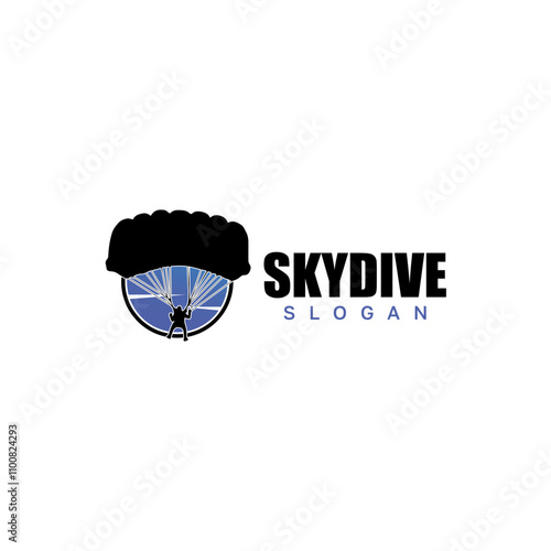 Skydiving logo design vector template