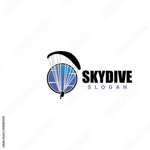 Skydiving logo design vector template