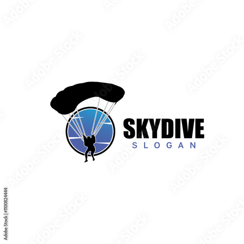 Skydiving logo design vector template