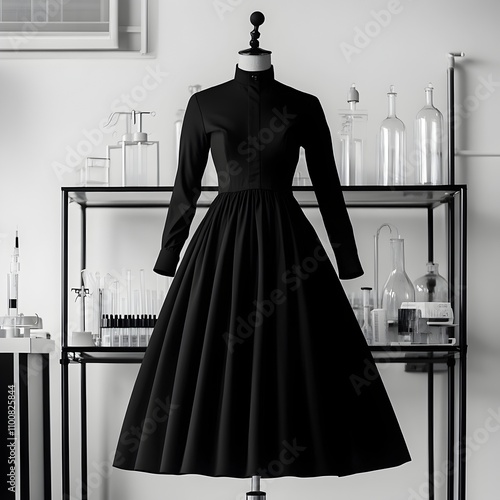 Minimalist Halloween Costume Exhibition with Monochromatic Silhouettes and Clean Bauhaus Inspired Design