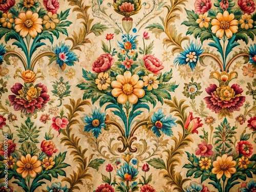 Vintage Ornament Wallpaper Background with Intricate Floral Patterns Capturing the Essence of Timeless Design and Nostalgic Aesthetics for Home Decor and Interior Design Projects