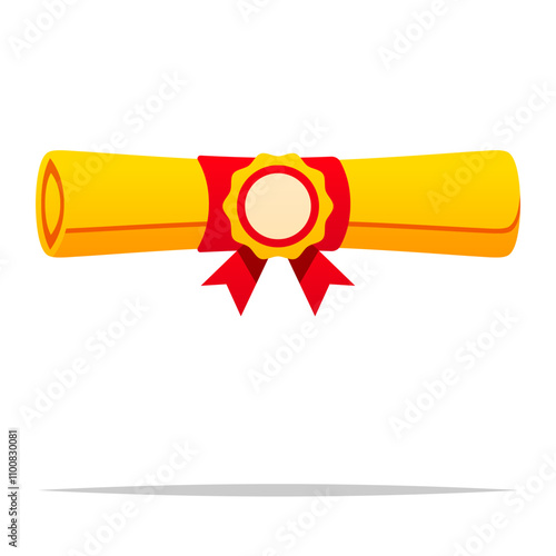 Rolled certificate vector isolated illustration