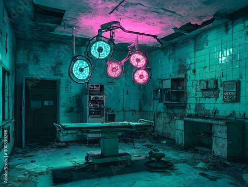 Haunting Decrepitude Abandoned Medical Facility s Ghostly Remnants Captured in Vivid Constructivist photo