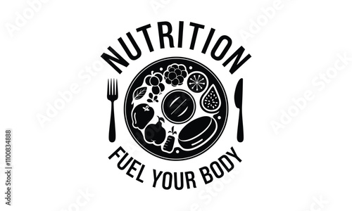 Nutrition, Wellness and Fitness vector Icon logos, Focusing on Strength, Balance, and Mindfulness