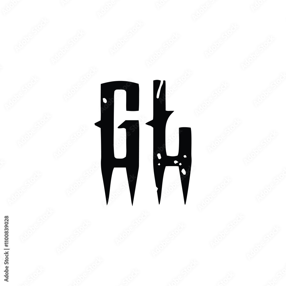 Obraz premium GL monogram logo design letter text name symbol monochrome logotype alphabet character simple logo