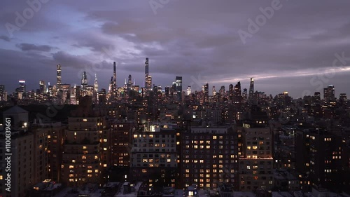 Wallpaper Mural Aerial view of Upper West Side Manhattan at night. Shot during the autumn in New York City. Torontodigital.ca