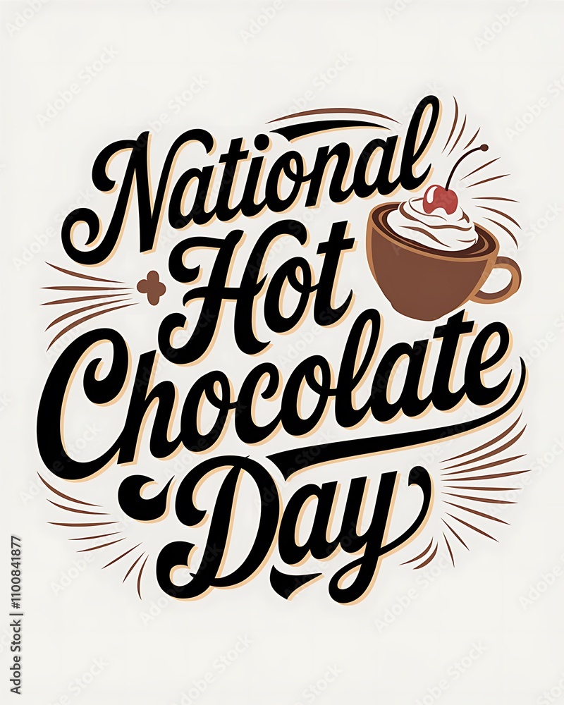 Fototapeta premium National Hot Chocolate Day Celebrates A Delicious Beverage