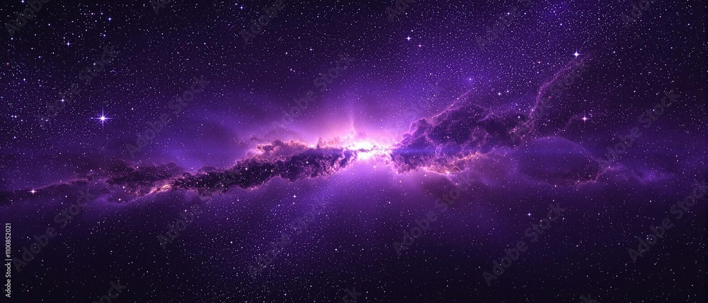 A shimmering veil of purple nebula hangs suspended above the star field, its cosmic dust and gas glowing with an ethereal light., astronomical, cosmos A shimmering veil of purple nebula hangs suspended above the star field, its cosmic dust and gas glowing with an ethereal light., astronomical, cosmos