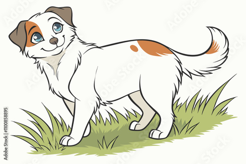  Beautiful dog realistic on white back ground vector illustration photo