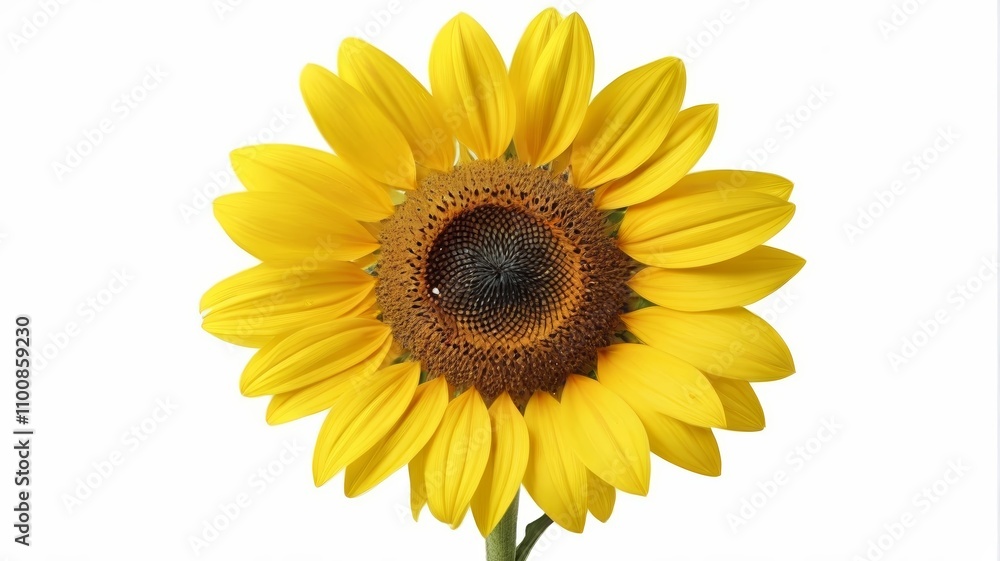 Obraz premium there is a yellow sunflower with a green stem in a vase