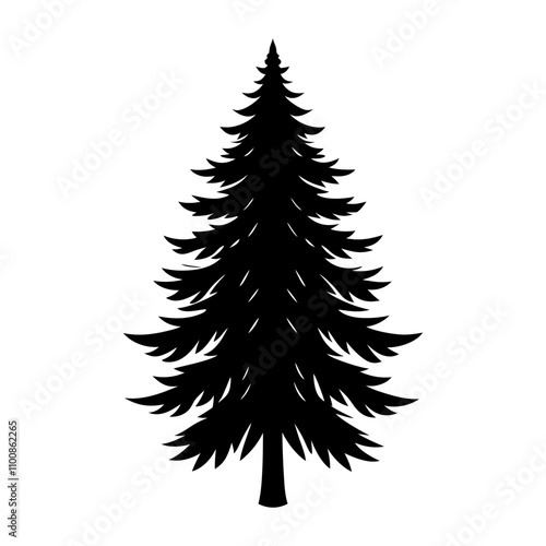 Fir Tree Silhouette Vector Illustration – Nature, Forest, and Seasonal Design