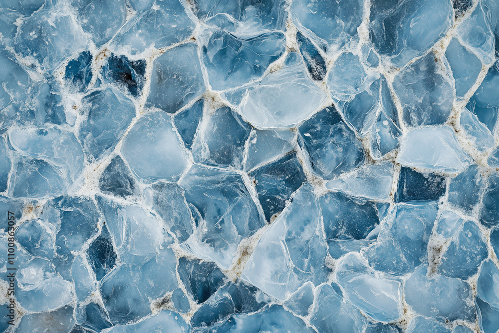 Obraz premium Aerial View of Frozen Winter Water Surface