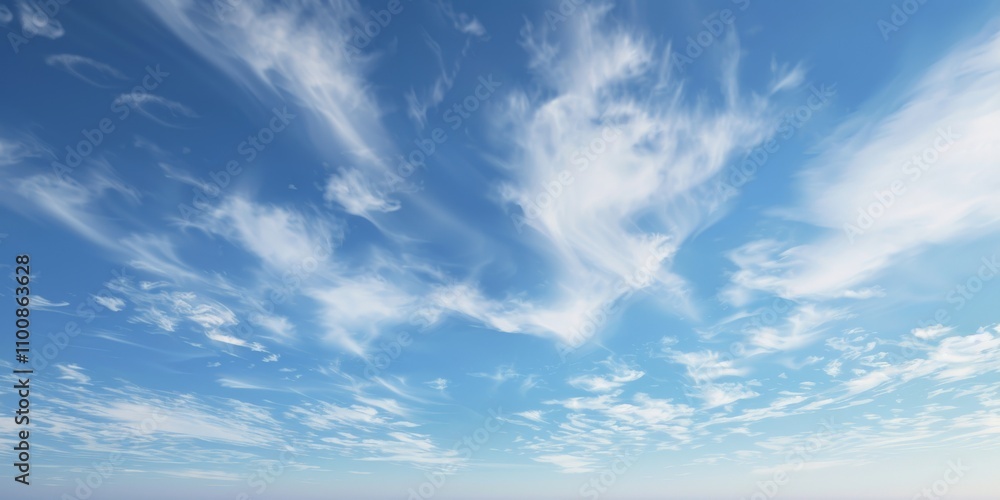 Serene Skies: A Breathtaking Cloudscape Against a Brilliant Blue Canvas Background Serene Skies: A Breathtaking Cloudscape Against a Brilliant Blue Canvas Background