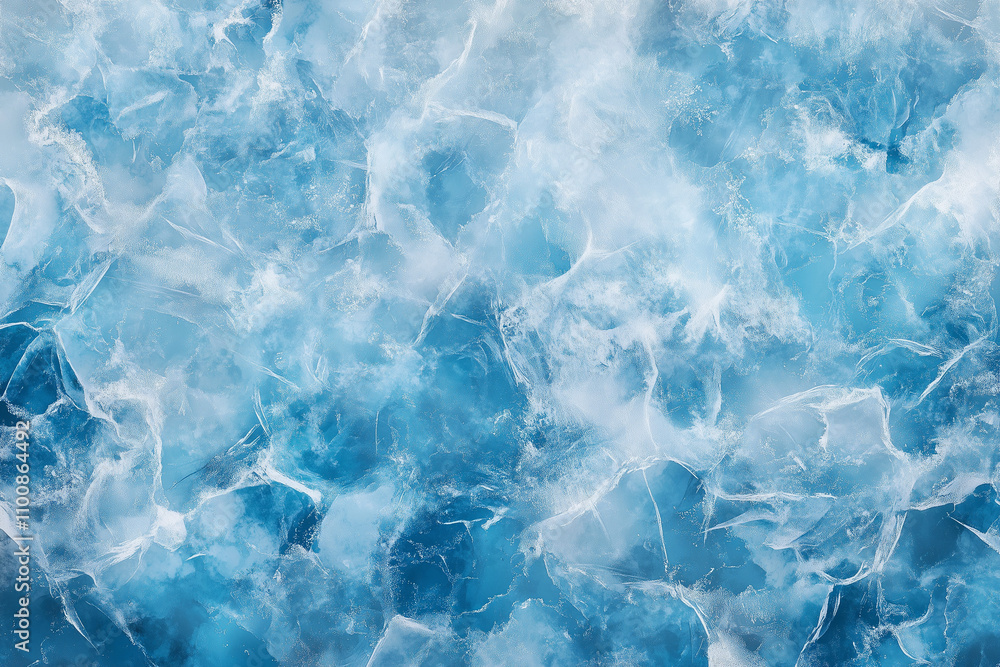 Obraz premium Aerial View of Frozen Winter Water Surface