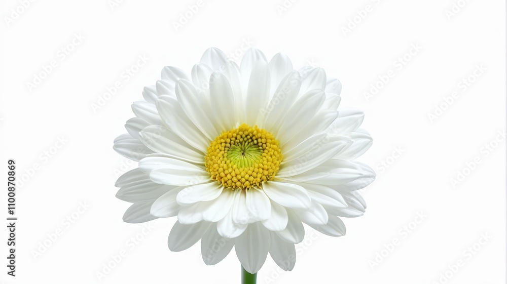 Fototapeta premium there is a white flower with a yellow center on a stem