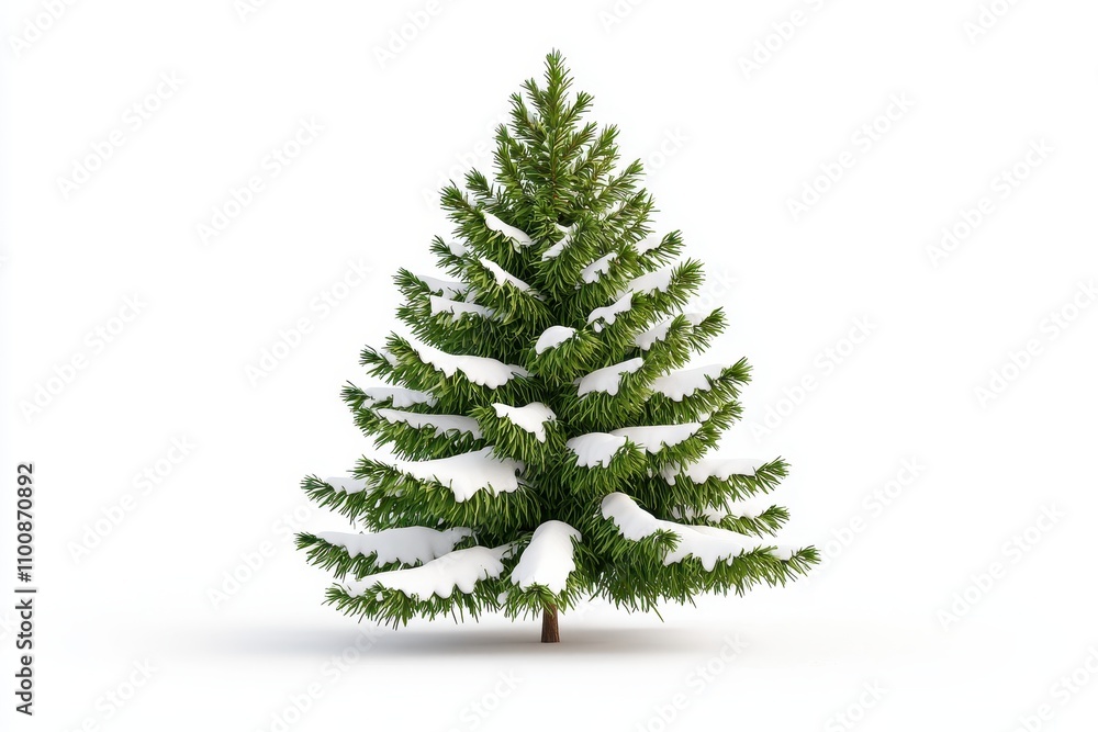 Fototapeta premium Snowy Pine Tree in Winter Setting