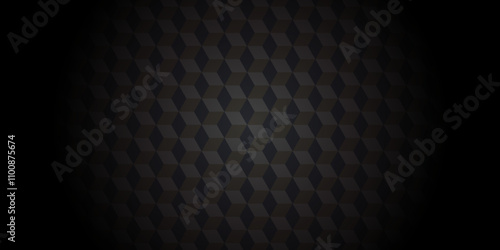 dark grey pattern background. Seamless vector illustration. Volume realistic red cubes texture, geometric. three-dimensional cube continuous pattern, seamless background gradation color  Style design