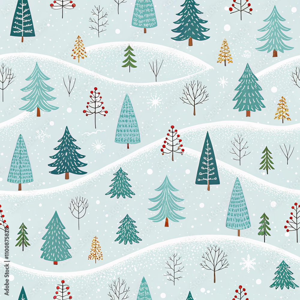 Fototapeta premium Festive Christmas Seamless Pattern