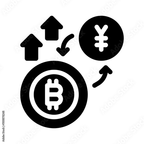 currency exchange glyph icon