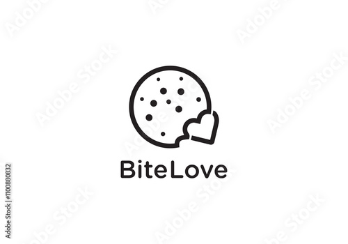 Biscuit Love Logo Design, Biscuit Stamp Icon Symbol