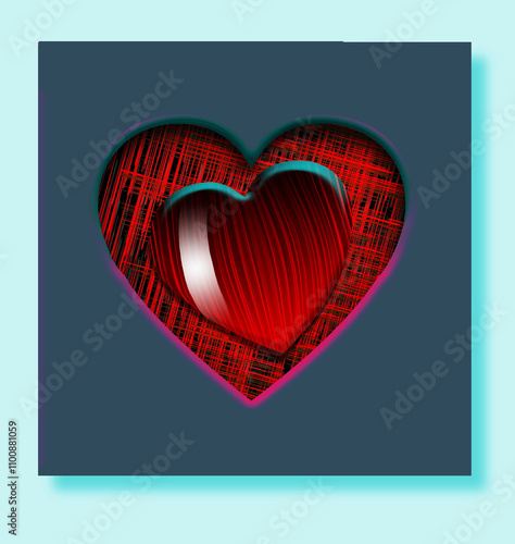 A Valentine's Day heart sparkles like a jewel in this 3-d illustration about love and hearts.