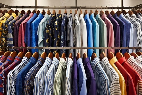 Wallpaper Mural Row of clothes hanging on hangers Torontodigital.ca