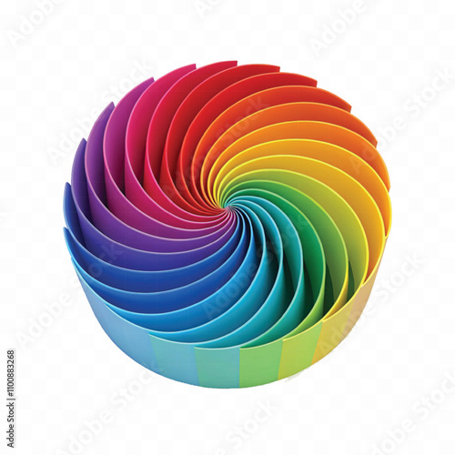 abstract 3d rainbow  paint splashes in curve style isolated on white background