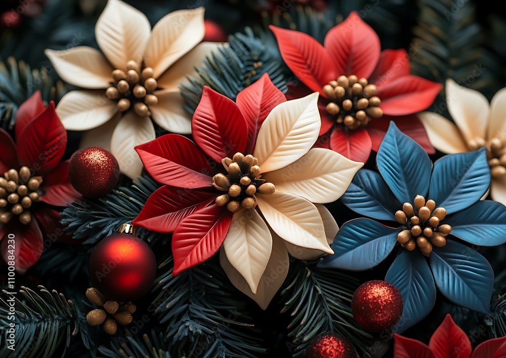 Obraz premium Collection of Flowers and Ornaments.