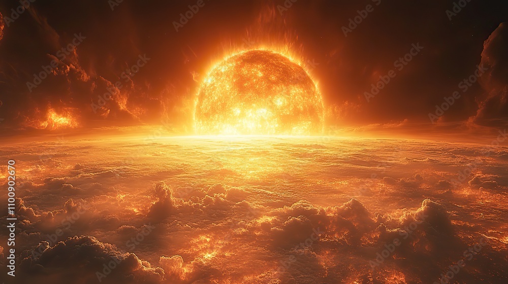 A spectacular view of Earth is depicted with solar flares, symbolizing the beauty and fragility of our planet. A spectacular view of Earth is depicted with solar flares, symbolizing the beauty and fragility of our planet.