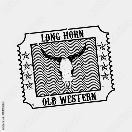 Long Horn Grunge Style Perfect for Print, Apparel, etc