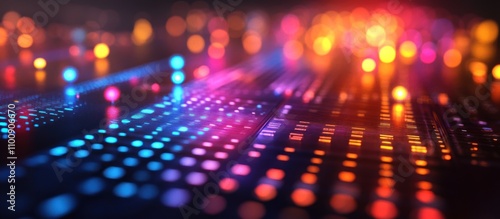 Wallpaper Mural Abstract background with glowing lines and dots of various colors. Torontodigital.ca