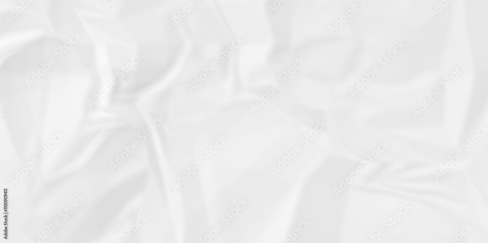 Obraz premium Vector empty white color crumple paper texture pattern abstract background. Crumpled white paper abstract shape background with space paper for texture. 