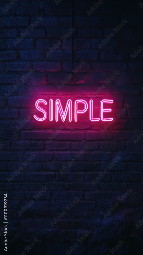 Obraz premium Neon Simplicity: A pink neon sign spelling 