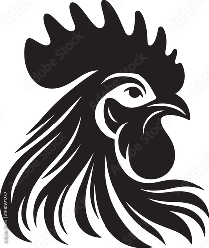 Wallpaper Mural hen head vector design art Torontodigital.ca
