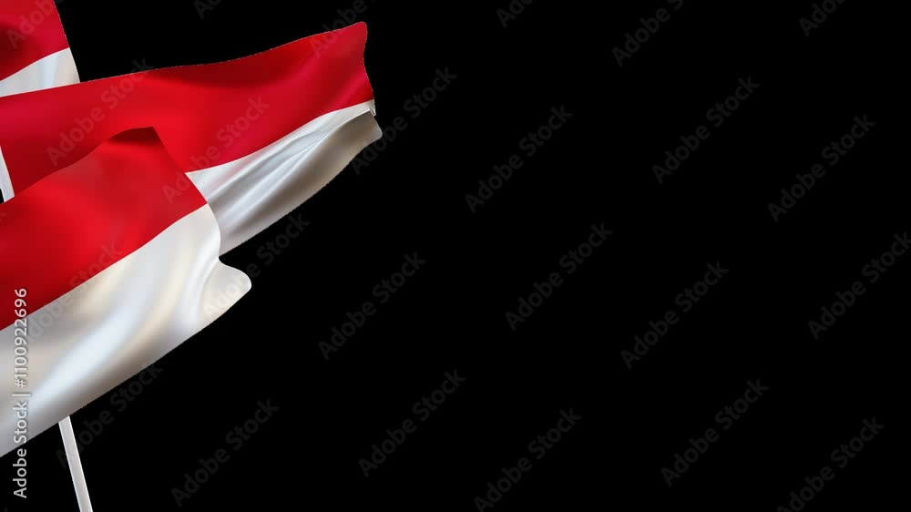 Indonesian flag animation transparent background 4K