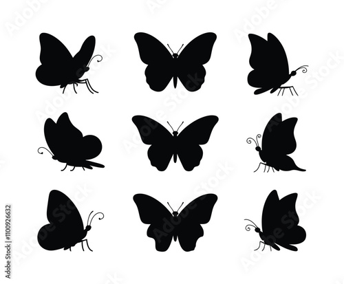 Butterfly Silhouette EPS Vector Template