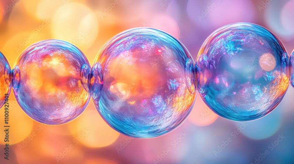 Colorful Abstract Bubbles with Reflections in a Dreamy Background for Creative Design and Art Projects, Science and Technology Themes, or Modern Aesthetic Applications Colorful Abstract Bubbles with Reflections in a Dreamy Background for Creative Design and Art Projects, Science and Technology Themes, or Modern Aesthetic Applications