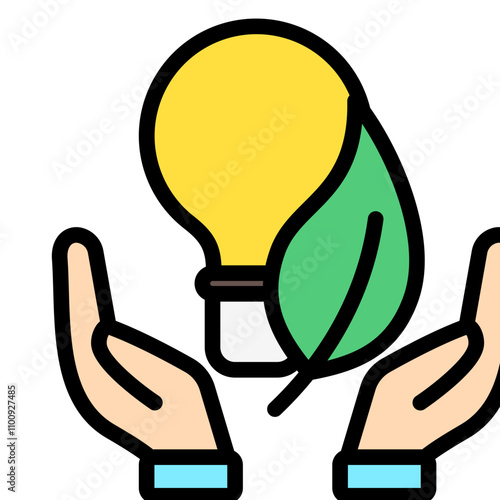 Energy Efficient colored outline icon. use for modern concept, print, UI, UX kit, web and app development. Vector EPS 10, related to business, green industry, eco friendly and economy .