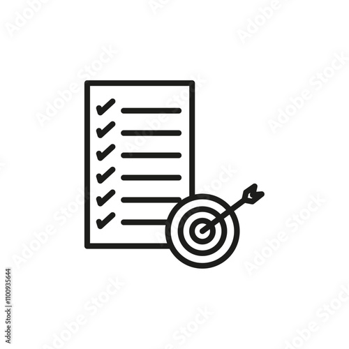 Accomplished goals and objectives icon Symbol mark in Outline style